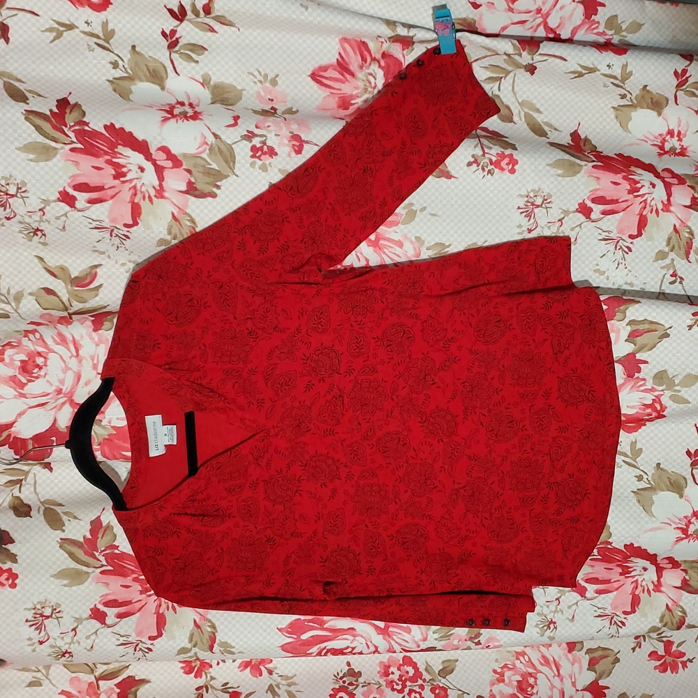 Liz Claiborne Red Floral Top